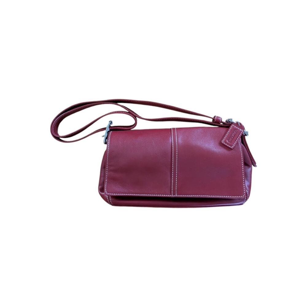 Coach Legacy 9848 Red Leather Convertible Flap Crossbody Shoulder Bag Y2K